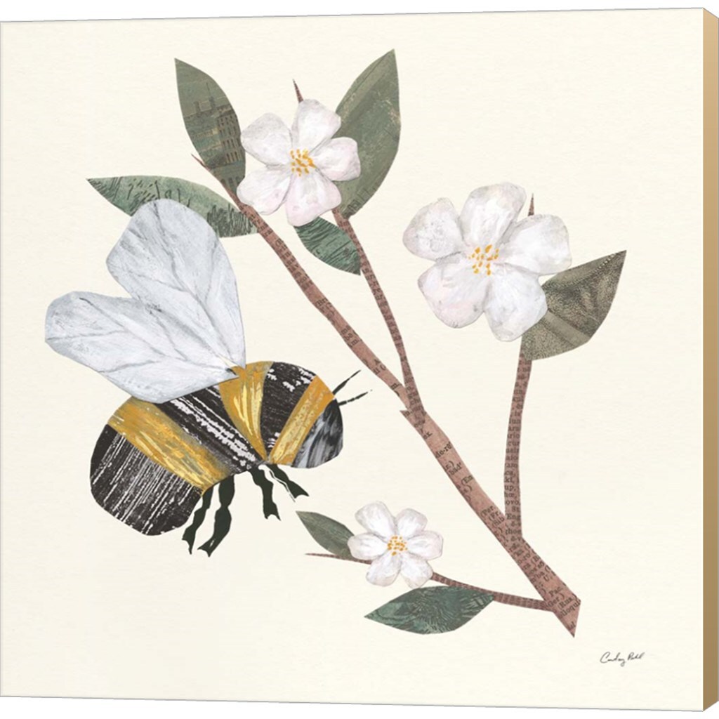 In the Garden Bee II by Courtney Prahl 12" x 12" Canvas Wall Art