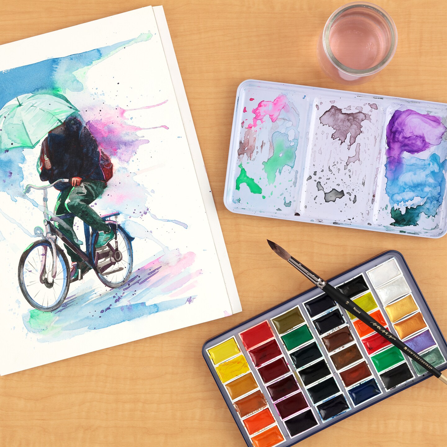 SoHo Urban Artist E-Z Lift Artist Watercolors Pan Set Of 36 - Professional Watercolor Pan with Rich &#x26; Brilliant Colors for Painters, Artists, Canvas, &#x26; More!