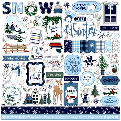Carta Bella Winter Time 12 x 12 Cardstock Stickers