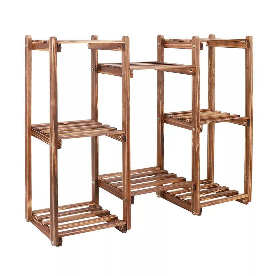 Customized Wood Plant Stand Indoor Outdoor Plant Shelf Flower Potted Holder Rack