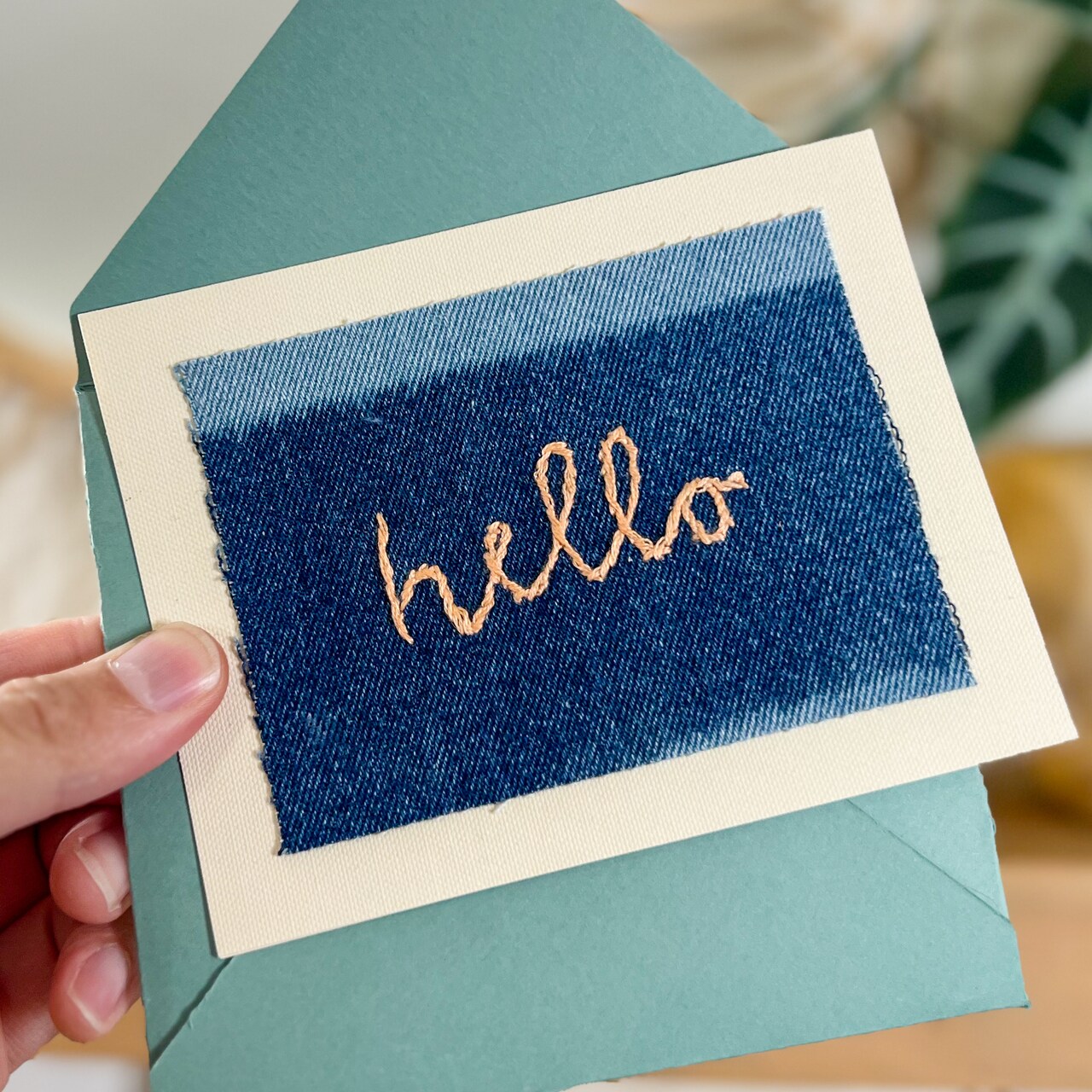 Hand Sewn Denim Greeting Cards with @TheCraftyLumberjacks
