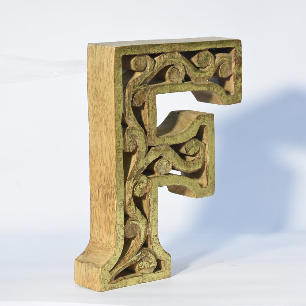 Handmade Eco-Friendly Gold Wooden Alphabet Letters For Wall Mount Decor Bbh Homes