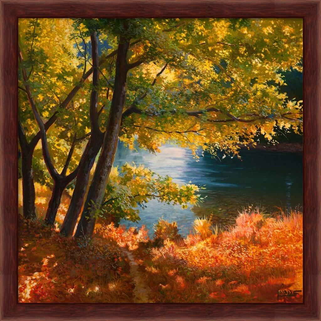 Radura sul Fiume by Adriano Galasso 13&#x22; x 13&#x22; Framed Wall Art