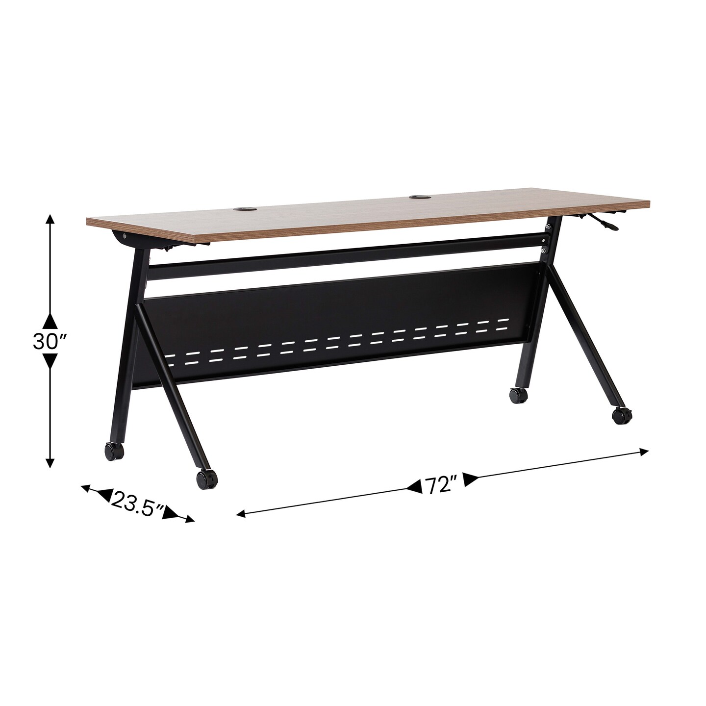 Emma and Oliver Griffin Heavy-Duty Flip Top Training Table with Nesting Design, Privacy Panel, Y-Legs, Tabletop, Metal Frame