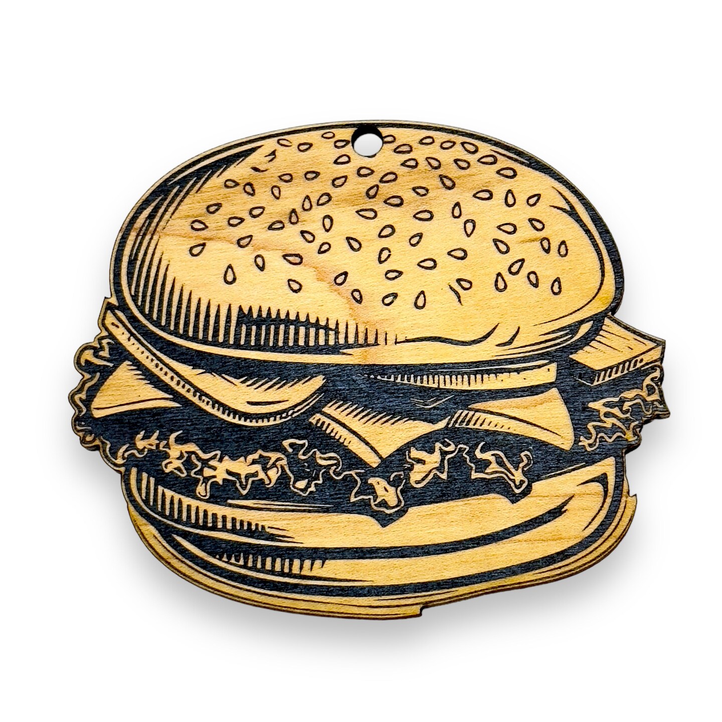 Ornament - Black - Hamburger Ornament - Black - Hamburger