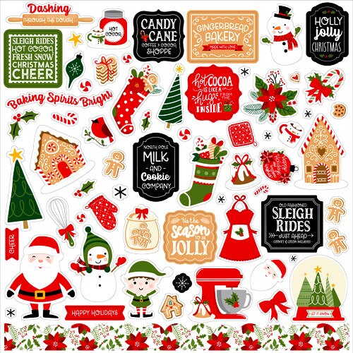 Echo Park Have A Holly Jolly Christmas 12 x 12 Cardstock Stickers