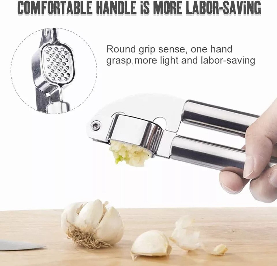 Garlic Press Stainless Squeezer Steel Grinder Professional Masher Handheld Tool