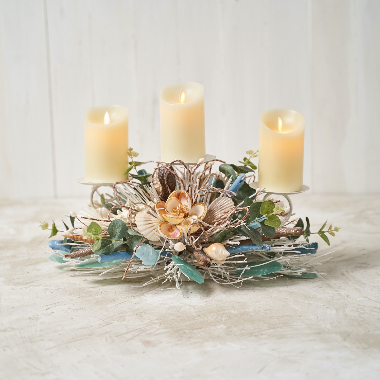 Coastal Shell Tabletop Candelabra