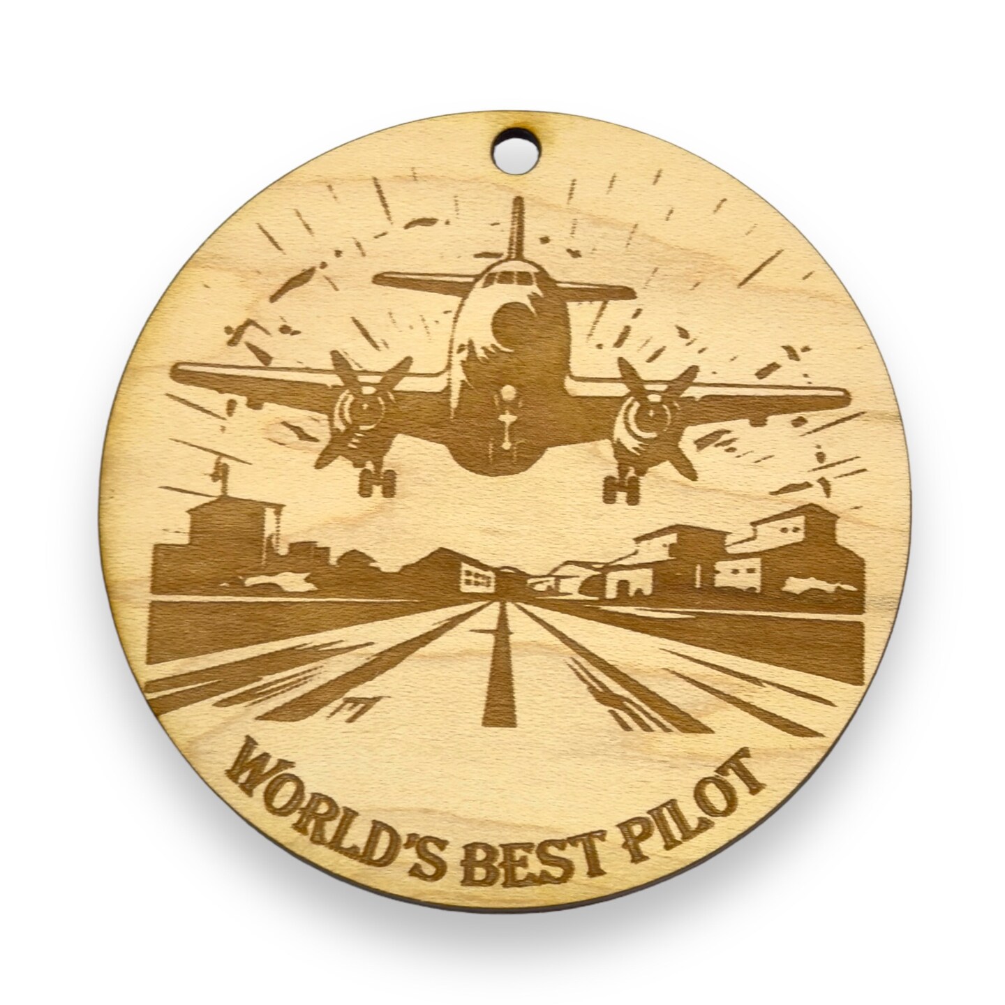 Ornament - Worlds Best Pilot Raw Wood Ornament - Worlds Best Pilot Raw Wood