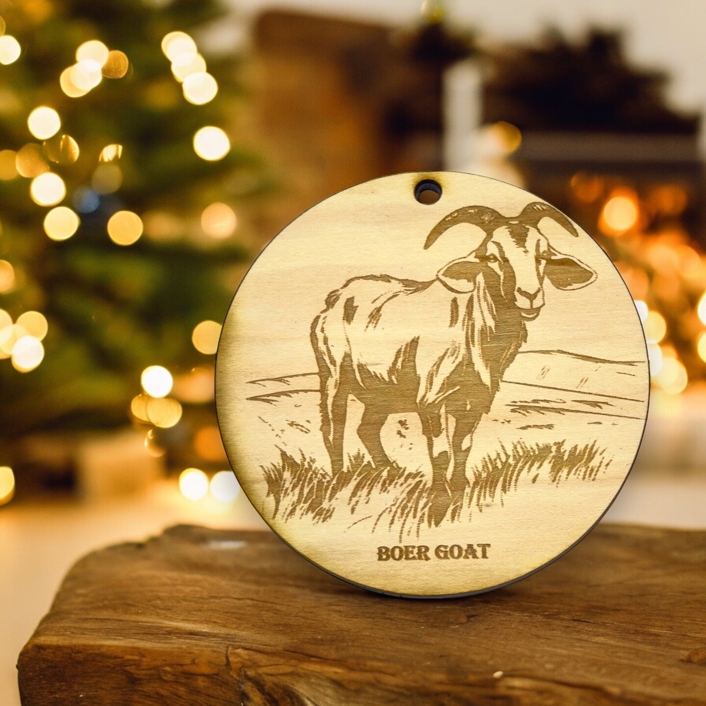 Ornament - Boer Goat Raw Wood