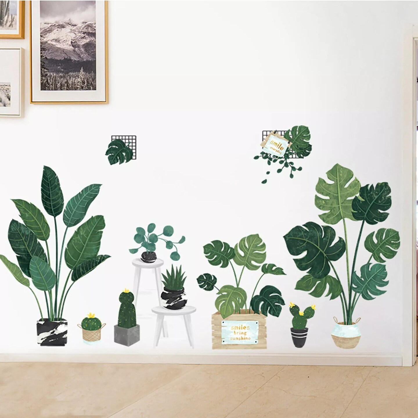 Green Potted Plants Removable PVC WALL STICKERS Living Room Home Decorations