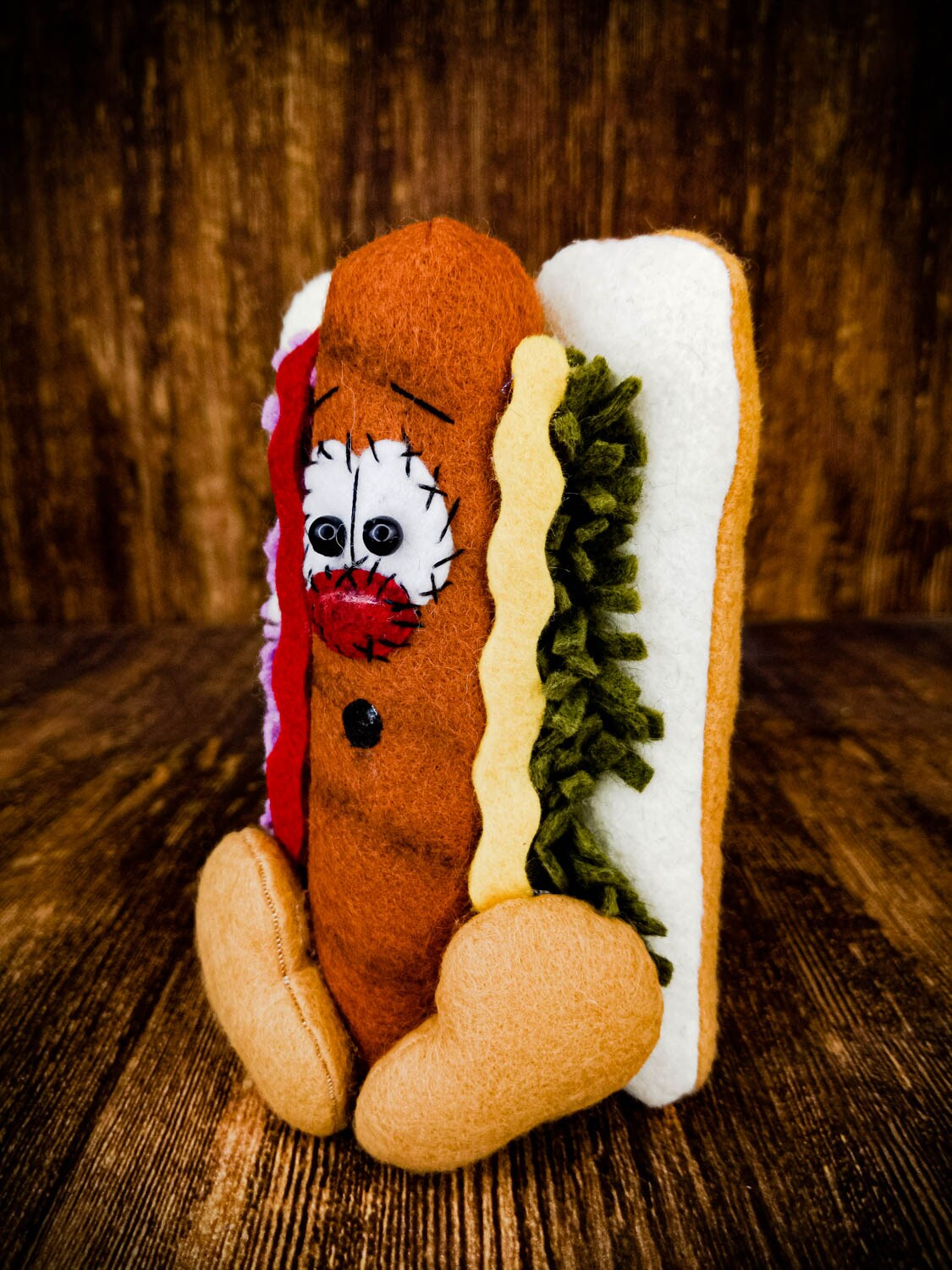 Hot Dog - Faux Hotdog - Cartoon Hot Dog - Shelf Sitter - Photo