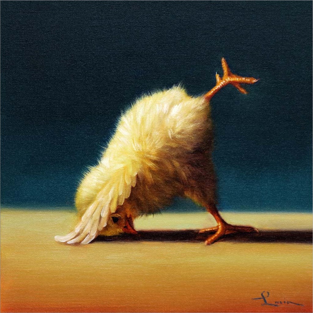 Yoga Chick Downward Dog Split by Lucia Heffernan 12&#x22; x 12&#x22; Canvas Wall Art