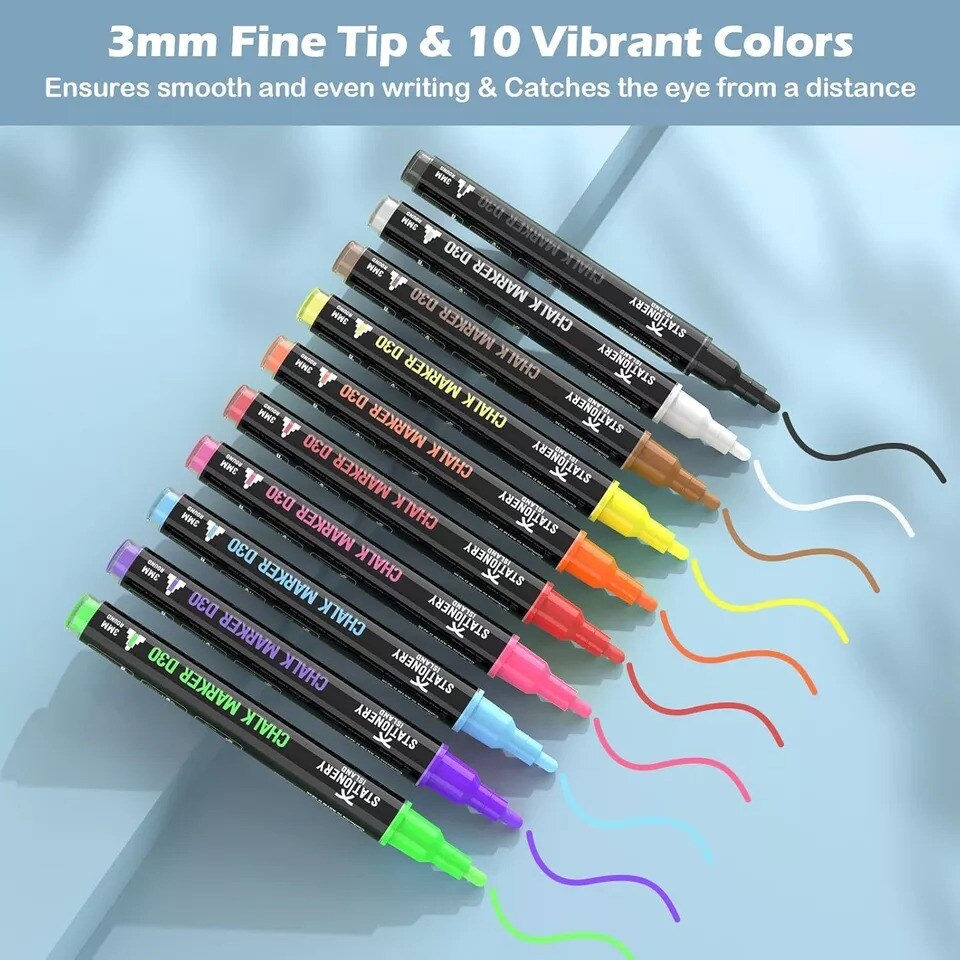 10Pcs Liquid Chalk Markers Whiteboard Dry Erase Chalk Marker Pens for Blackboard
