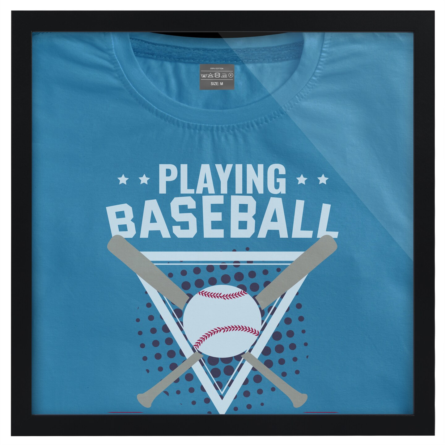 Americanflat T Shirt Frame - Frame with Shatter-Resistant Glass and Folding Insert - All-Star Collection - Black Tshirt Frames for Wall Display - Ideal for Sports Memorabilia or Graphic Tees