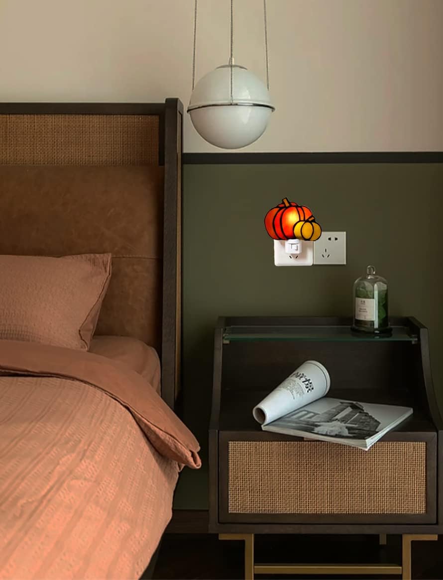 Stained Glass Pumpkin Night Light is Suitable for Bedroom