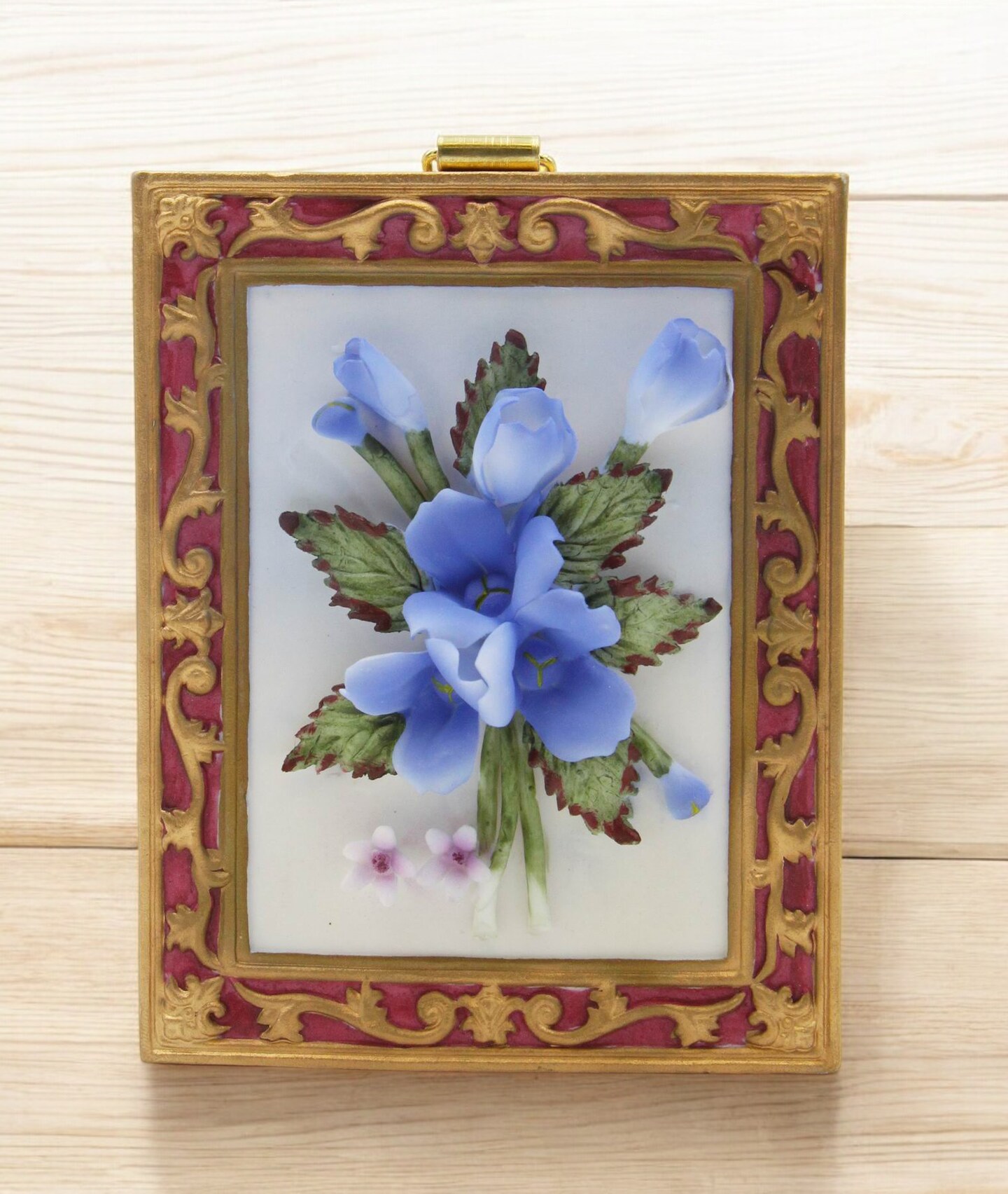 Ceramic Blue Bonnet Flower Wall Plaque, Texas Flower, Texas Home Decor, Spring Decor, Gift for Mom