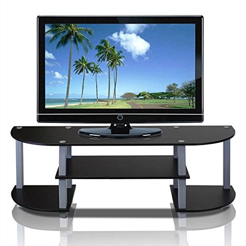 Modern Space-Saving TV Stand with Open Shelves and PVC Frame for 42" Screen Compatible