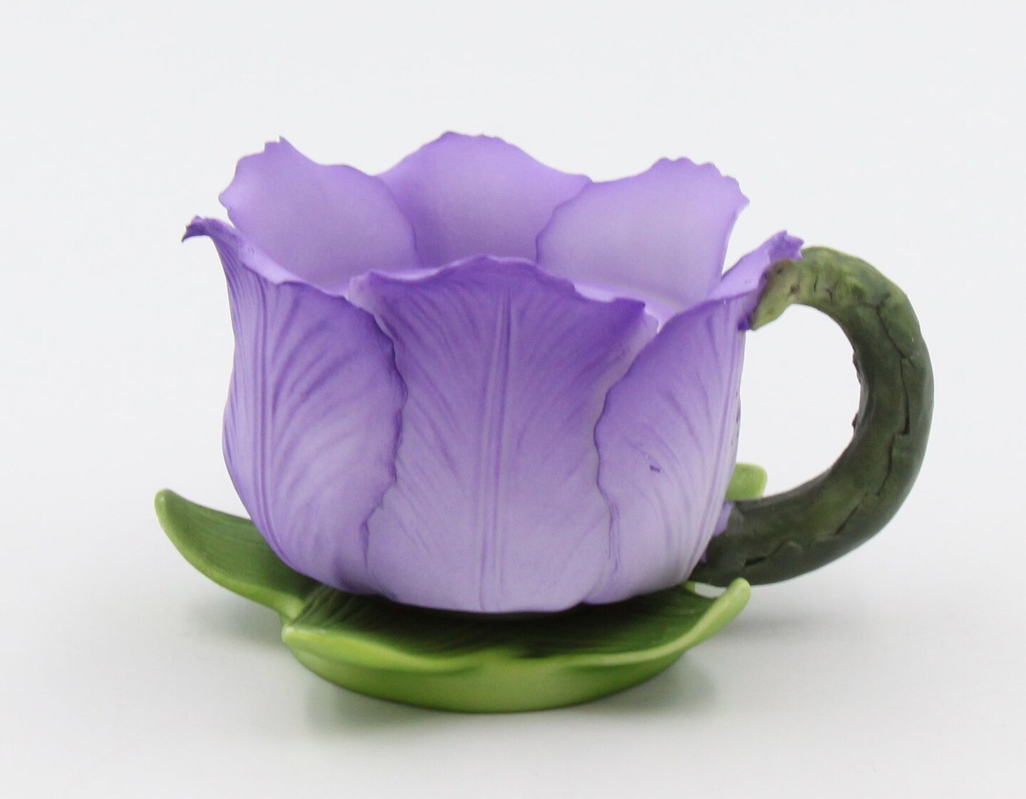 Ceramic Purple Tulip Flower Votive Candle Holder, Gift for Her, Gift for Mom, Home Decor
