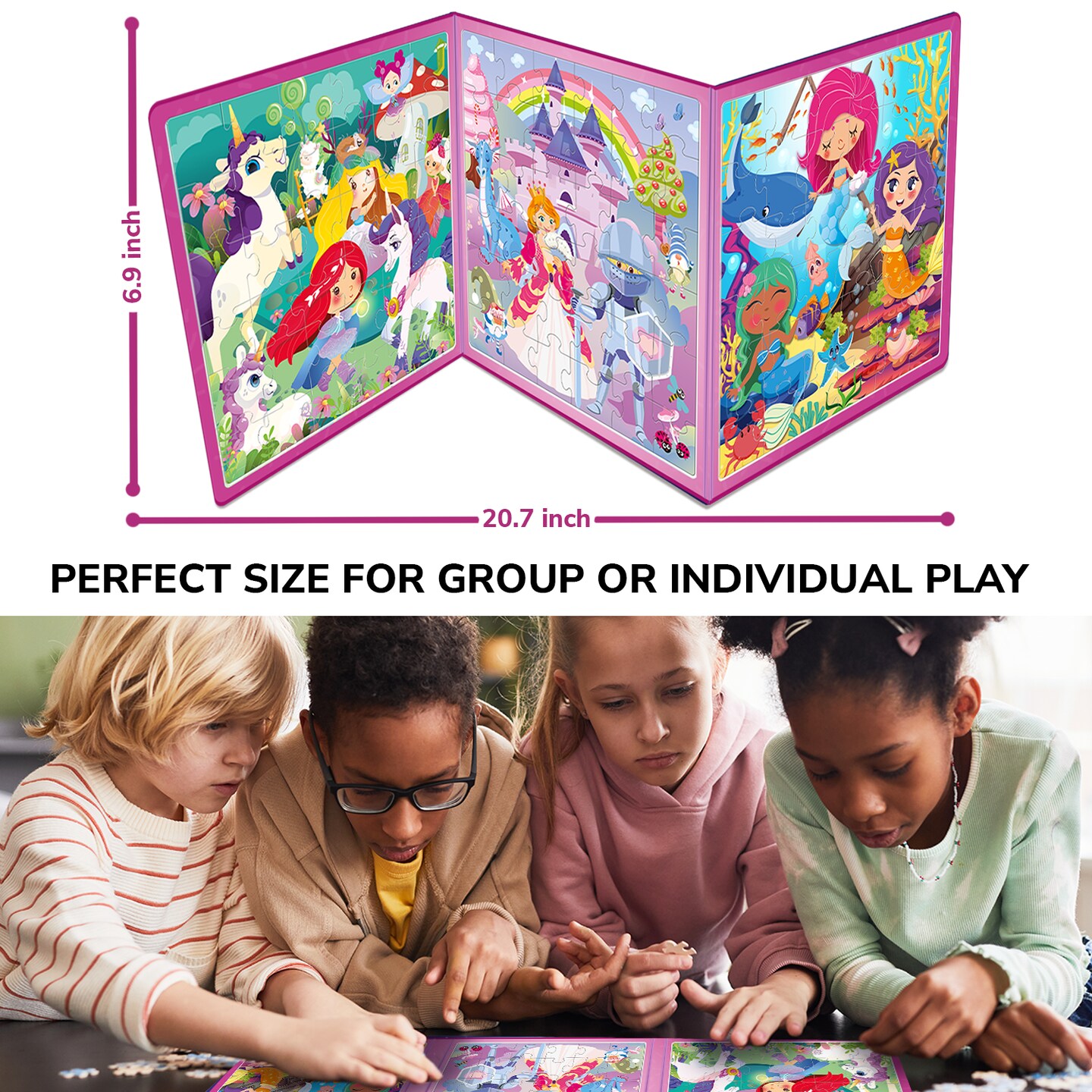 QUOKKA Magnetic Puzzles for Kids 4-6 - 36 Pieces Travel Puzzles Games for Kids Ages 3-5 by QUOKKA - Princess Unicorn Car Activities Toy for Girls 2-4 yo - Learning Magnet Gift for Road Trip