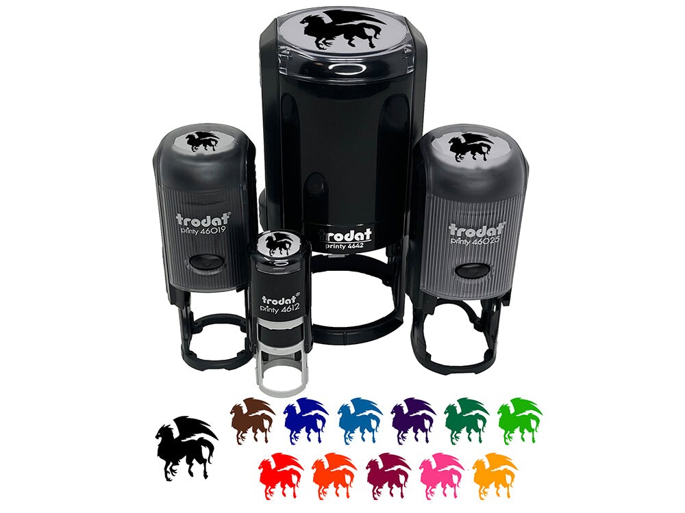 Regal Hippogriff Fantasy Silhouette SelfInking Rubber Stamp for Stamping Crafting Planners