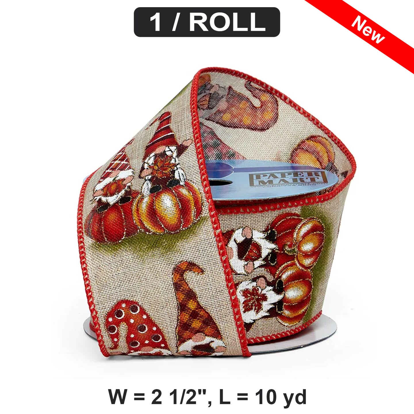 Charming Halloween Gnomes Wired Ribbon 2.5&#x22; W x 10 yd 1 roll