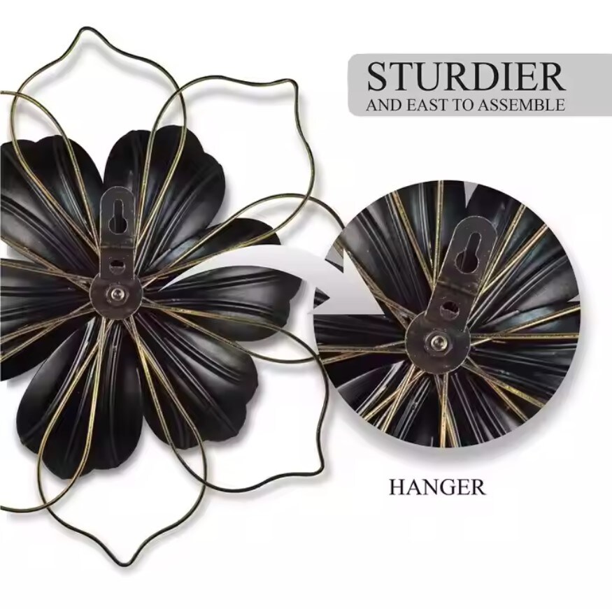 Metal Flower Wall Decor 12-Inch Floral Wall Art for Home Indoor Outdoor