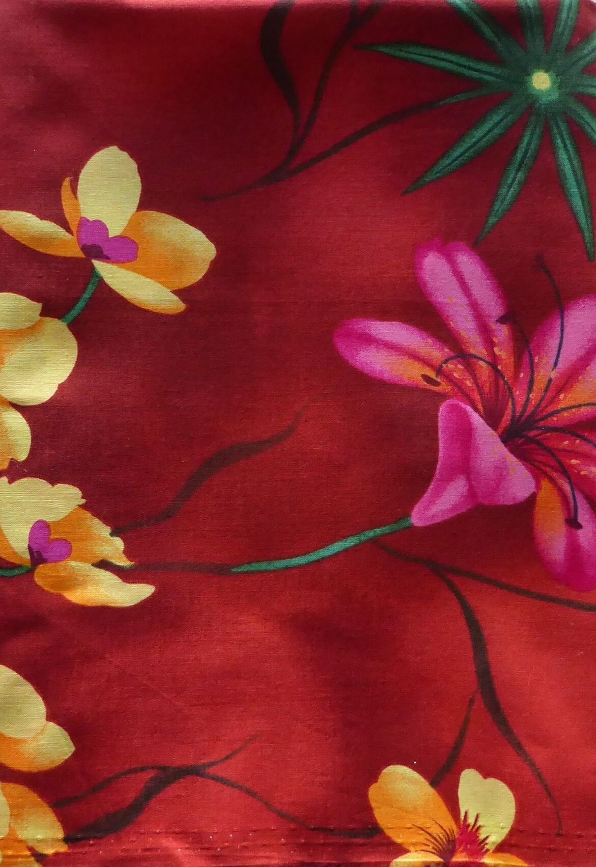 Fire Flowers Alexander Henry Collection Cotton Fabric 56 Inch long Piece