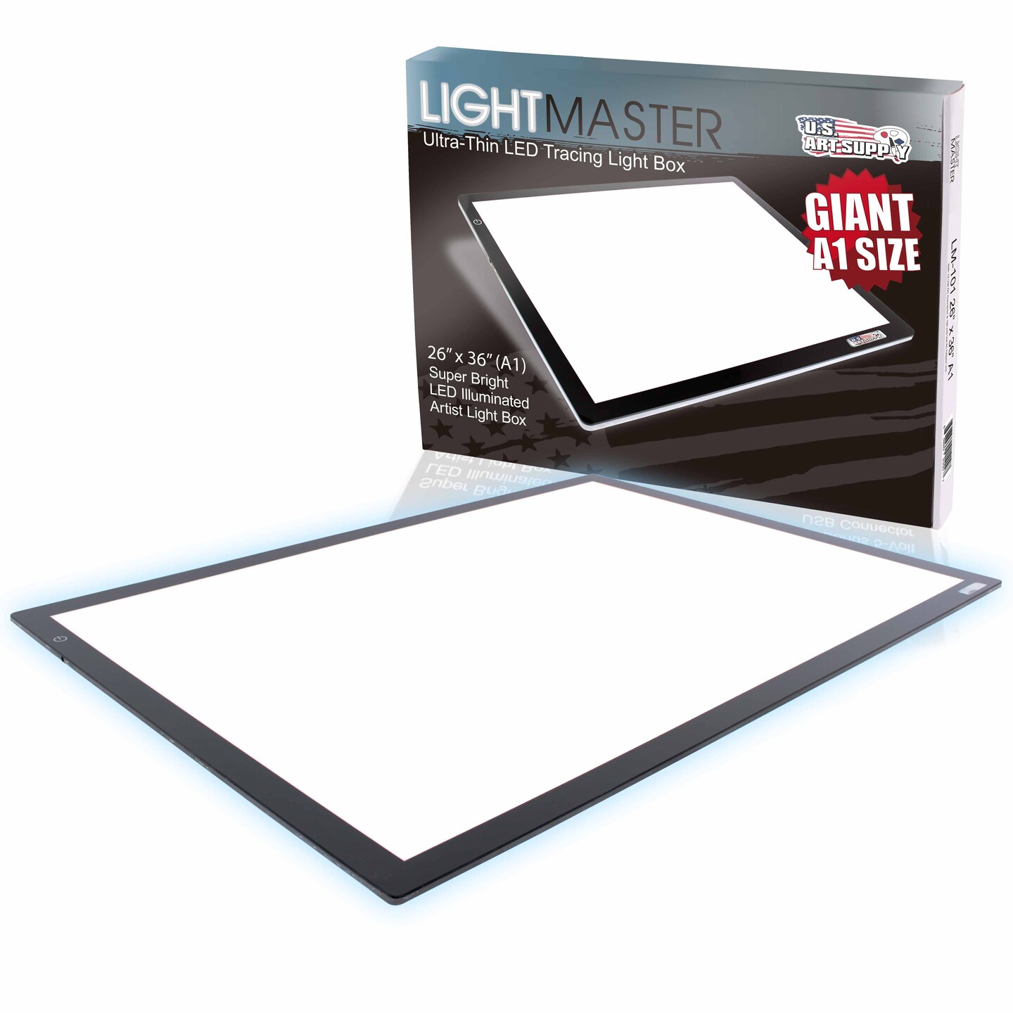 Lightmaster Giant 45-1/4&#x22; Diagonal (A1) 26 3/4&#x22; x 36 3/4&#x22; LED Lightbox Board, 12-Volt Super-Bright Ultra-Thin 3/8&#x22; Profile Light Box Pad, Dimmable LED