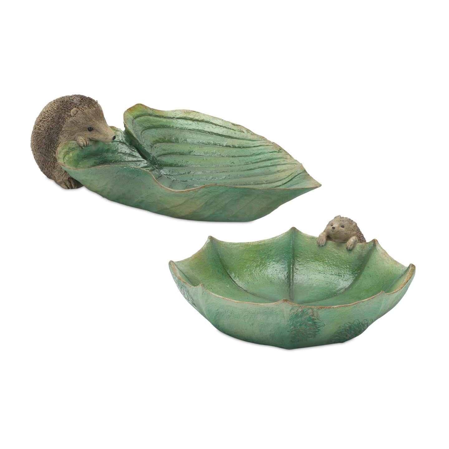 Hedgehog w/ Leaf and Umbrella (Set of 2)