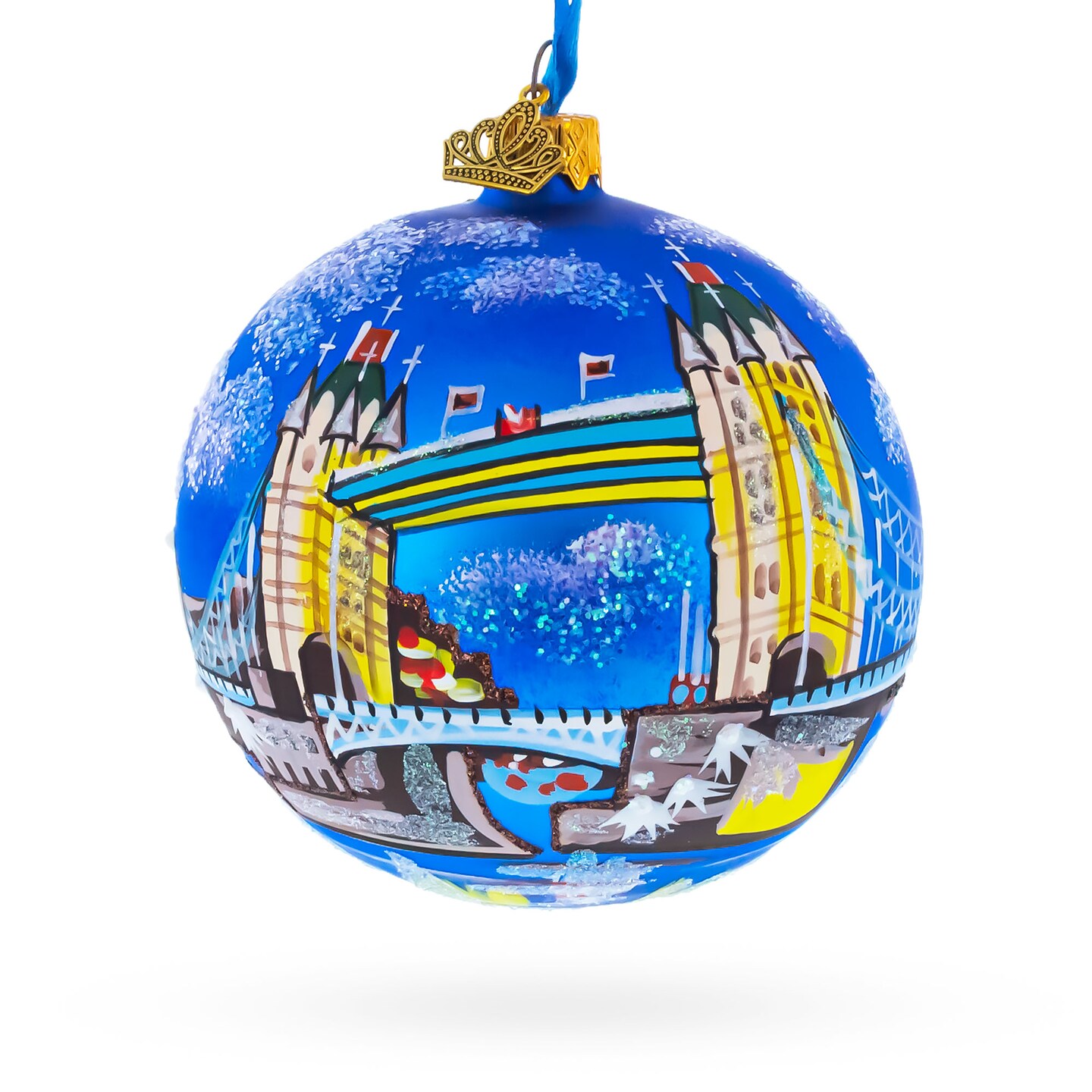 London Bridge, England, United Kingdom Glass Ornament 4 Inches