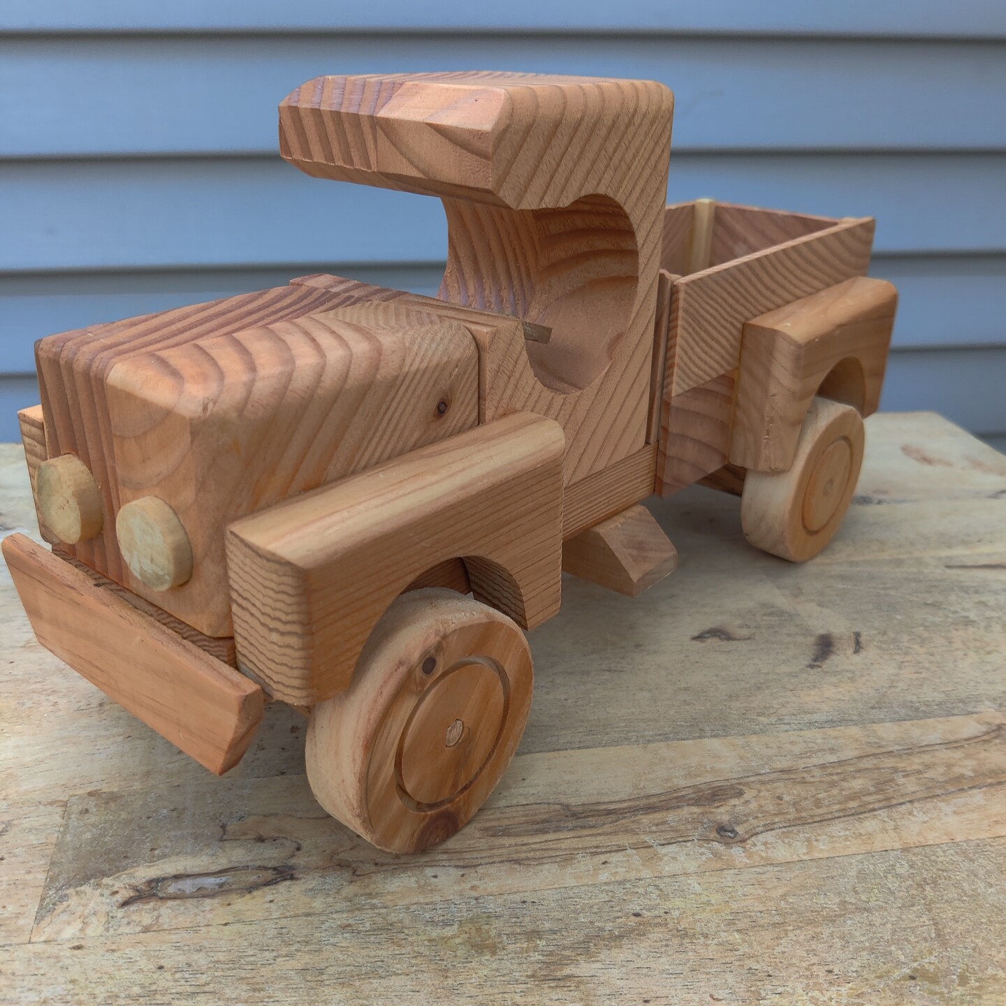 Old-School Wooden Personalized Handmade Pickup Truck, Kids Toy