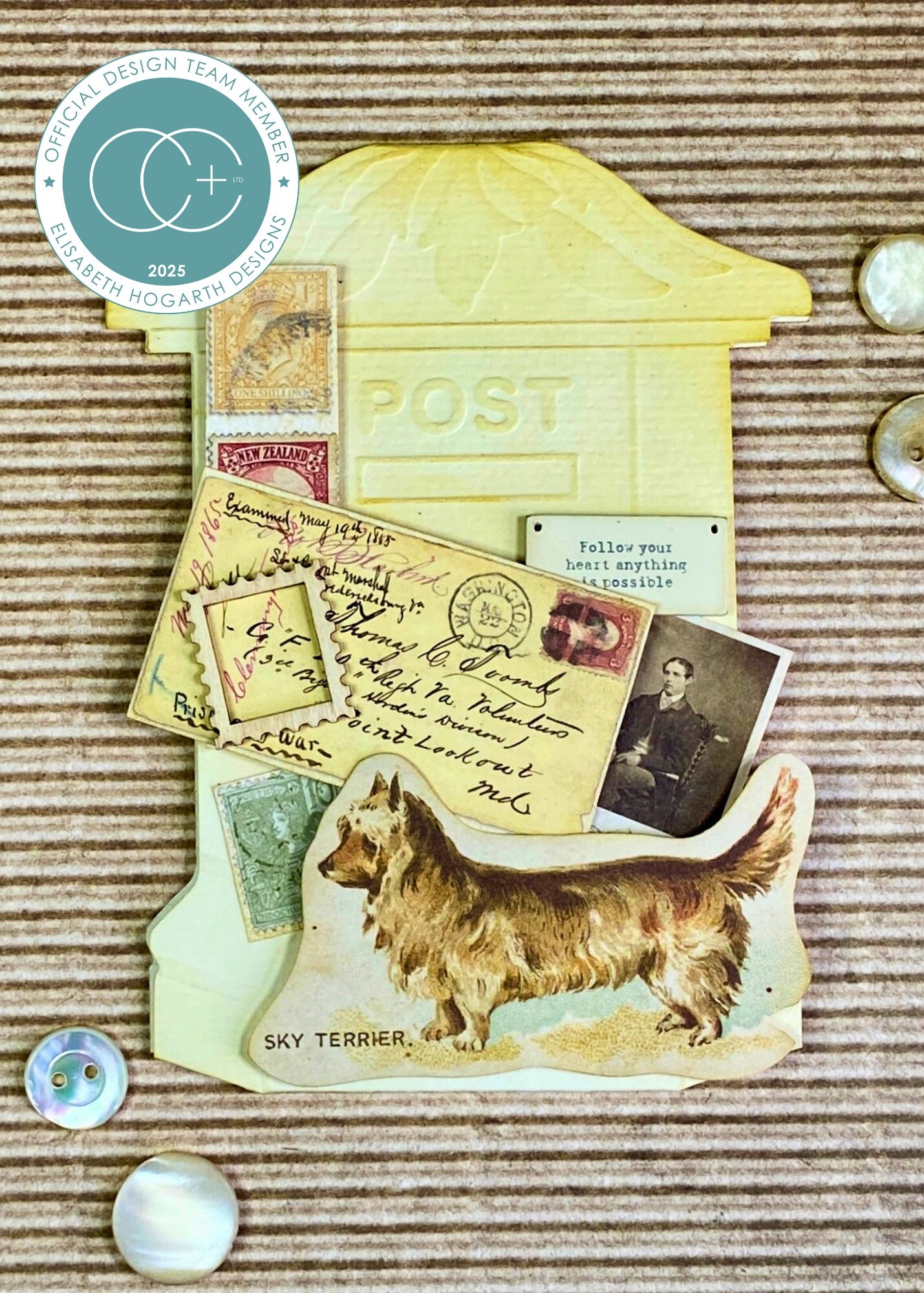 Craft Consortium Rub On Transfers for Crafts - 2 Sheets, Assorted Decorative Postage Decals for Scrapbooking, Card Making, Paper Crafts