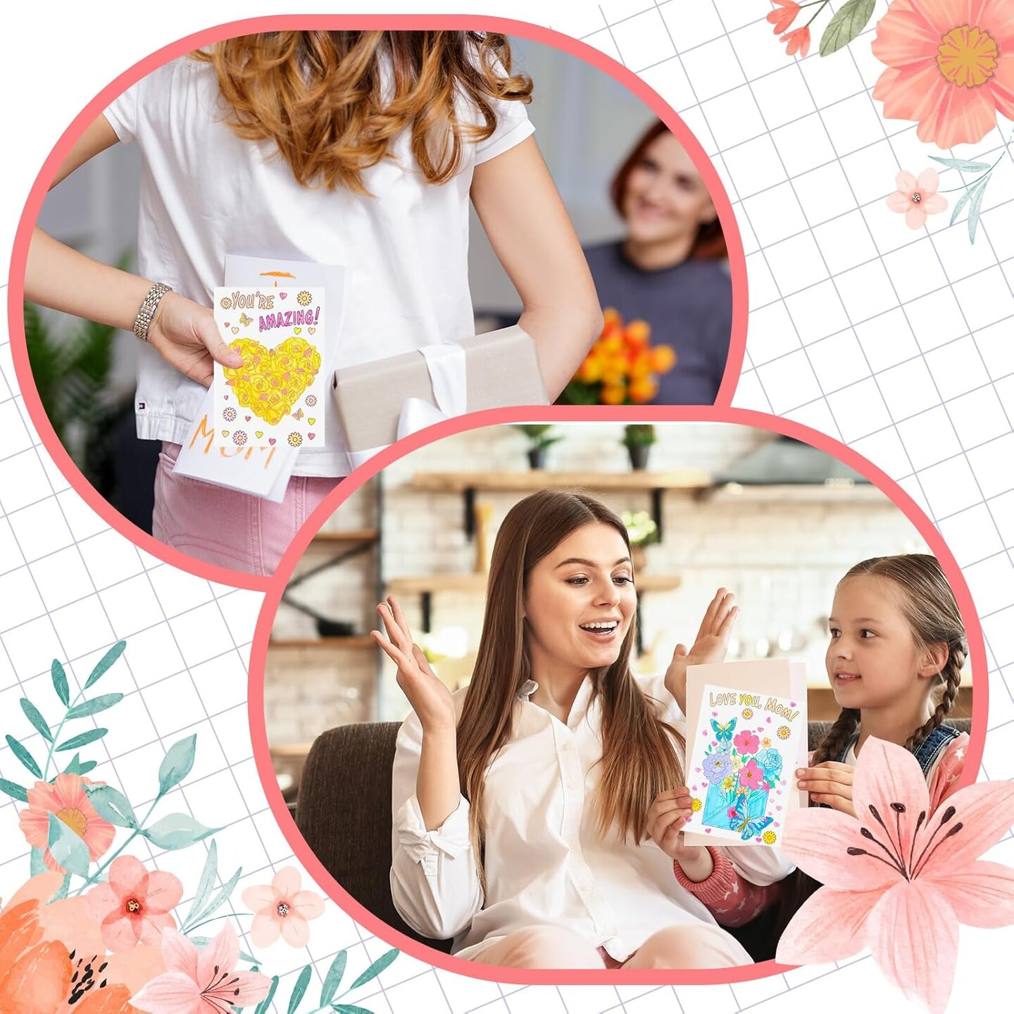 Mother’s Day Card Making Coloring Kit – 36 Pcs Color Your Own Mother’s Day Greeting Cards with Envelopes & Stickers, DIY Bulk Cards for Kids Classroom Crafts Gifts for Mom