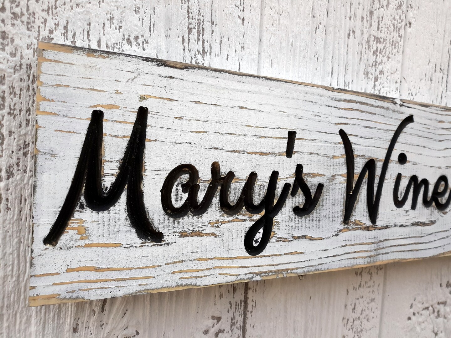 Custom Wine Bar Sign, Personal Bar Sign, Carved Distressed Wooden Sign, Rustic Farmhouse Kitchen Decor, Painted Wood Sign product 4