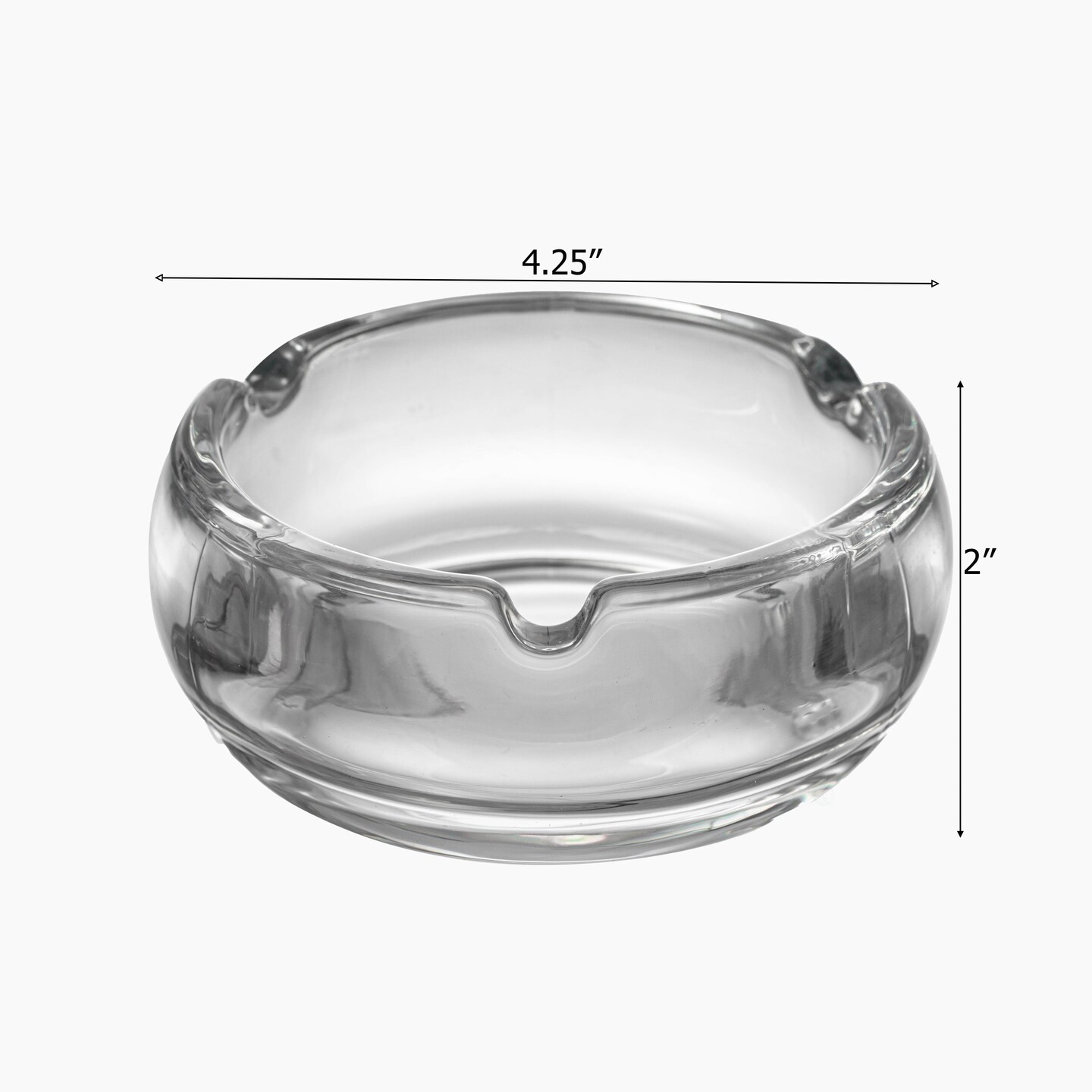 Basicwise Elegant Glass Round Portable and Modern Ashtray - Perfect for Smokers and as a Decorative Accent for Home, Office, Porch or Patio - Cigarette Holder for Both Indoor and Outdoor Use