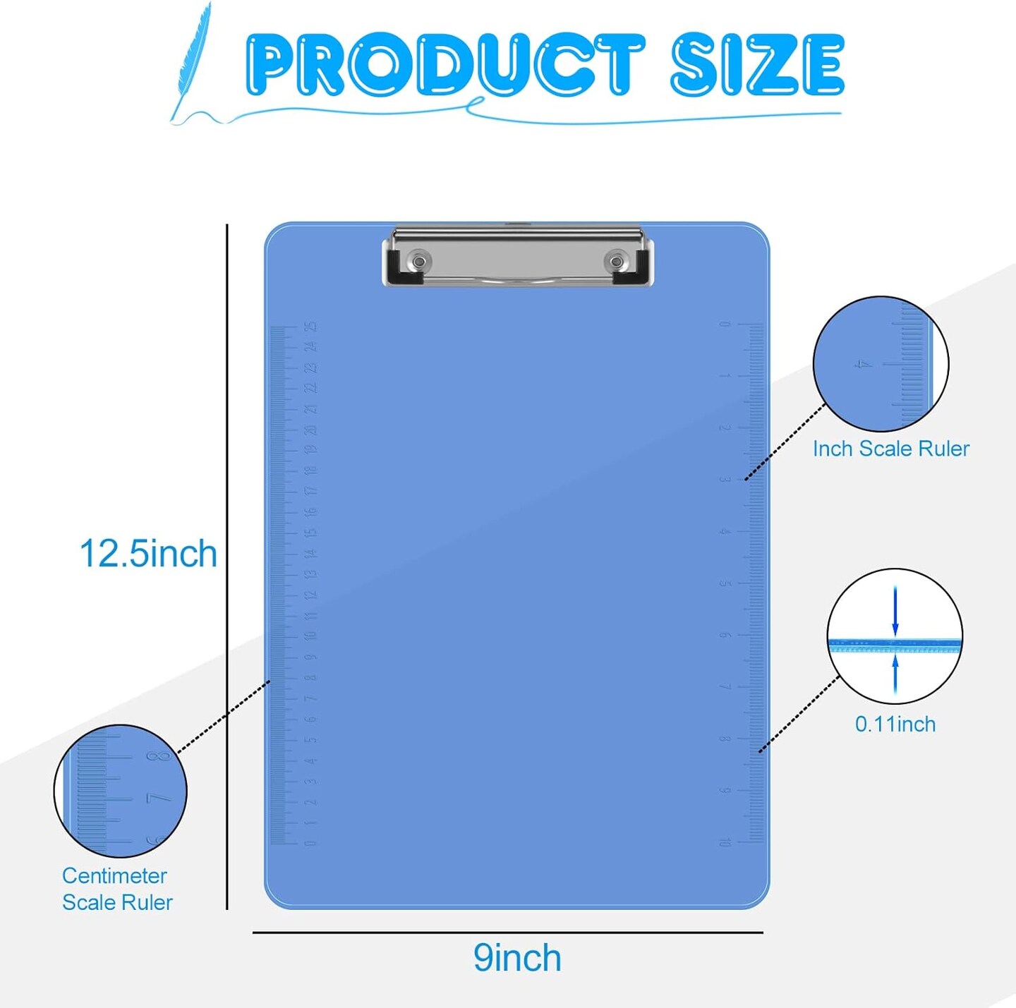 Clipboards, 25 Pack Plastic Clipboards Low Profile Clip Standard A4 Letter Size, Assorted Transparent Color, for Classroom and Office Use