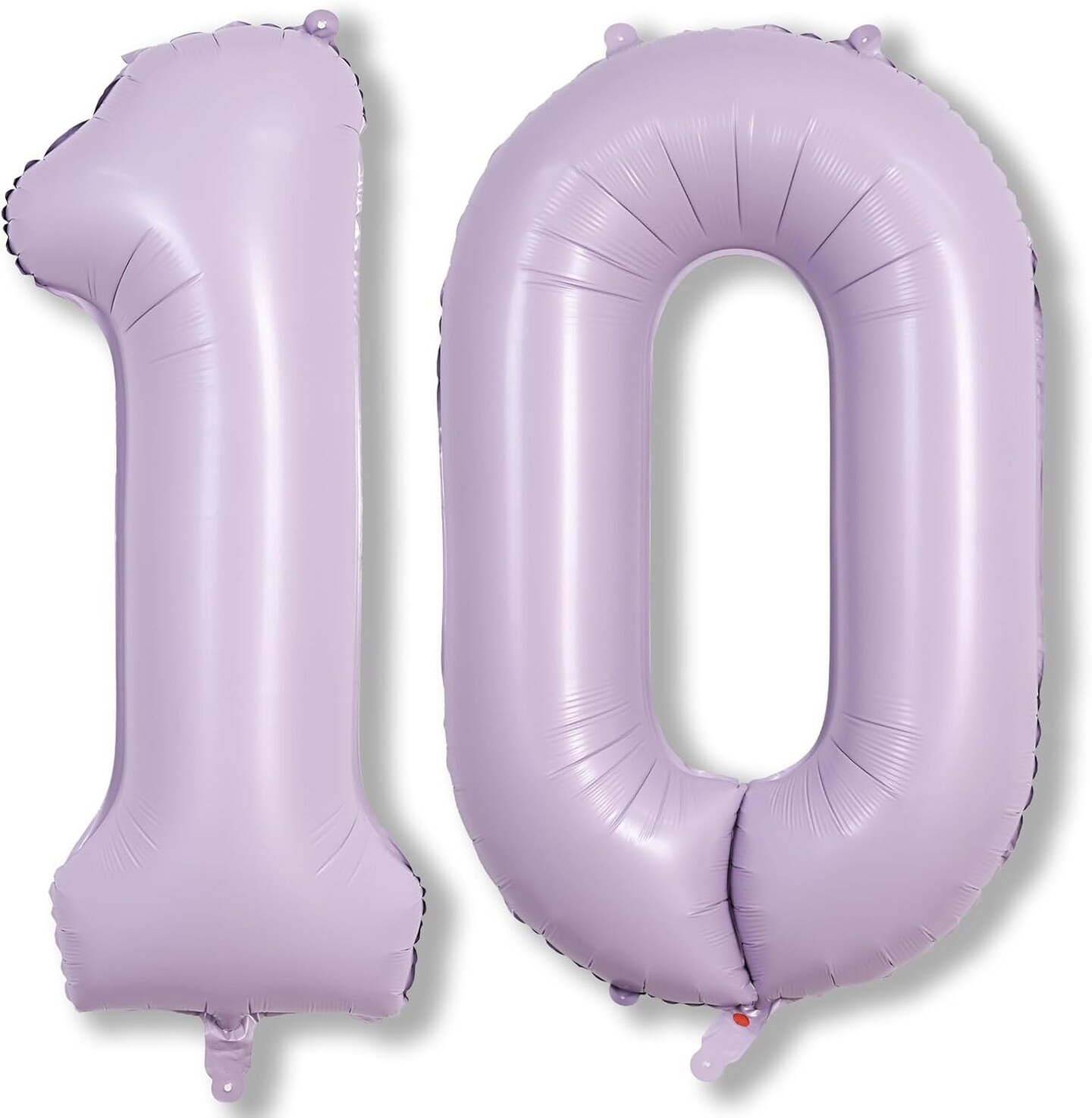 Number Balloons 10 Pastel Purple, 40 Inch Lavender Mylar Foil Number 1 &#x26; 0 Balloons for Girls 10th Birthday Balloons, Large Light Purple Helium 10 Balloons for Women 10th Anniversary Party Decorations