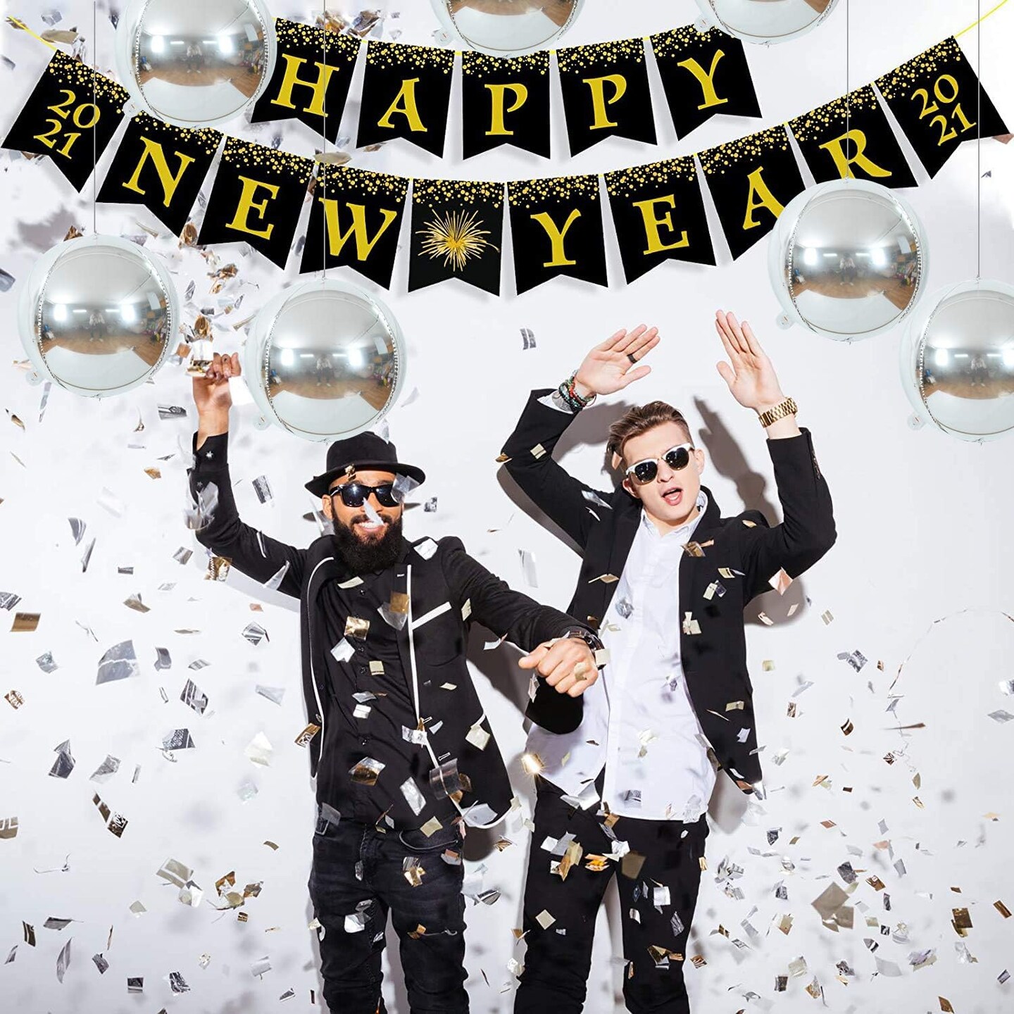 10 pcs Silver 4D balloon, 10 inch Foil Mylar Sphere Balloon for Birthday Party,Wedding,Valentine's Day, Christmas,Baby Shower Decoration Supplies