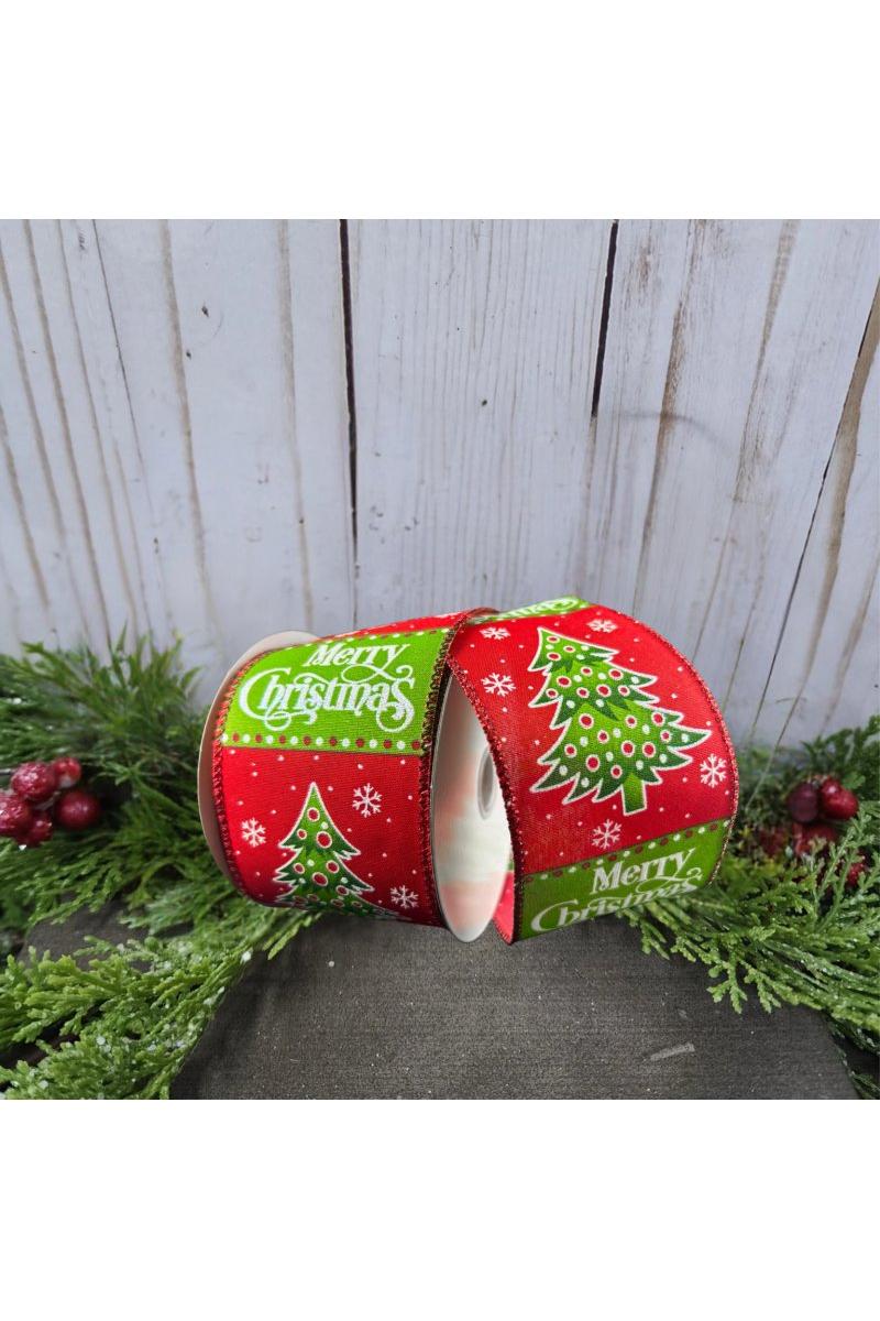 2.5&#x22; Whimsy Merry Christmas Ribbon: Red (10 Yards)