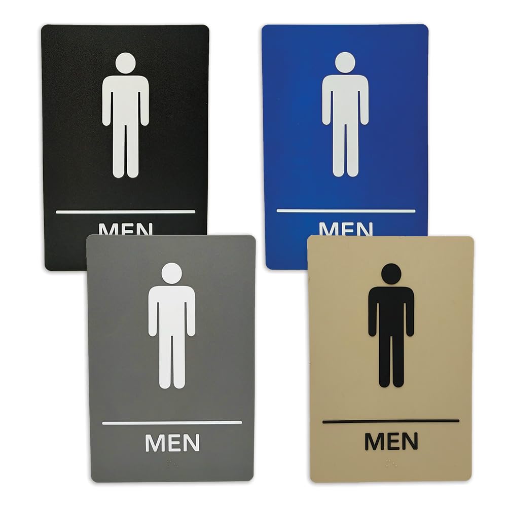 ADA-Compliant Wayfinding Signs – Durable, Non-Glare, Scratch-Resistant & Ready to Install. Featuring Grade 2 Braille & Raised Tactile Text, These Premade Signs Ensure Easy Compliance for Businesses 2 Pack