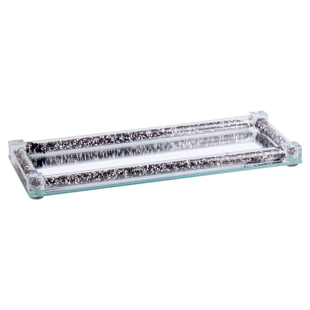Crystal Tray with Crushed Gemstones