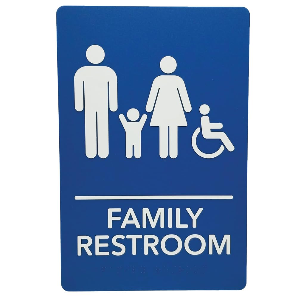 ADA-Compliant Wayfinding Signs &#x2013; Durable, Non-Glare, Scratch-Resistant &#x26; Ready to Install. Featuring Grade 2 Braille &#x26; Raised Tactile Text, These Premade Signs Ensure Easy Compliance for Businesses 2 Pack