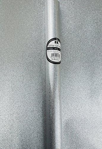 Best Creation Glitter Gift Wrap, 30 x 36-Inch Silver 2 ROLLS