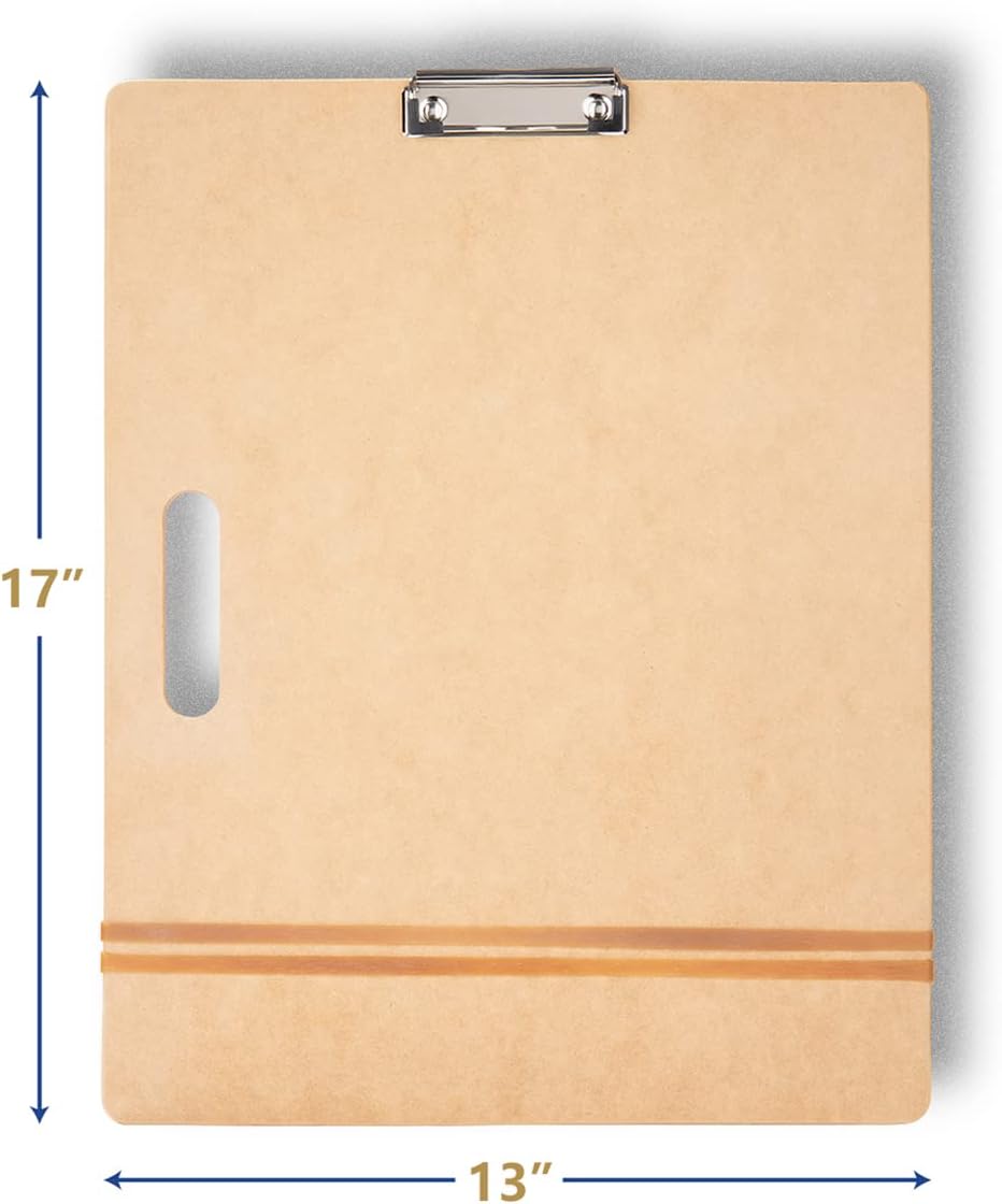 Sketch Board, Drawing Tote Board for Artists with Sturdy Clip and Rubber Bands, Portable Art Clipboard for Classroom and Studio Drawing