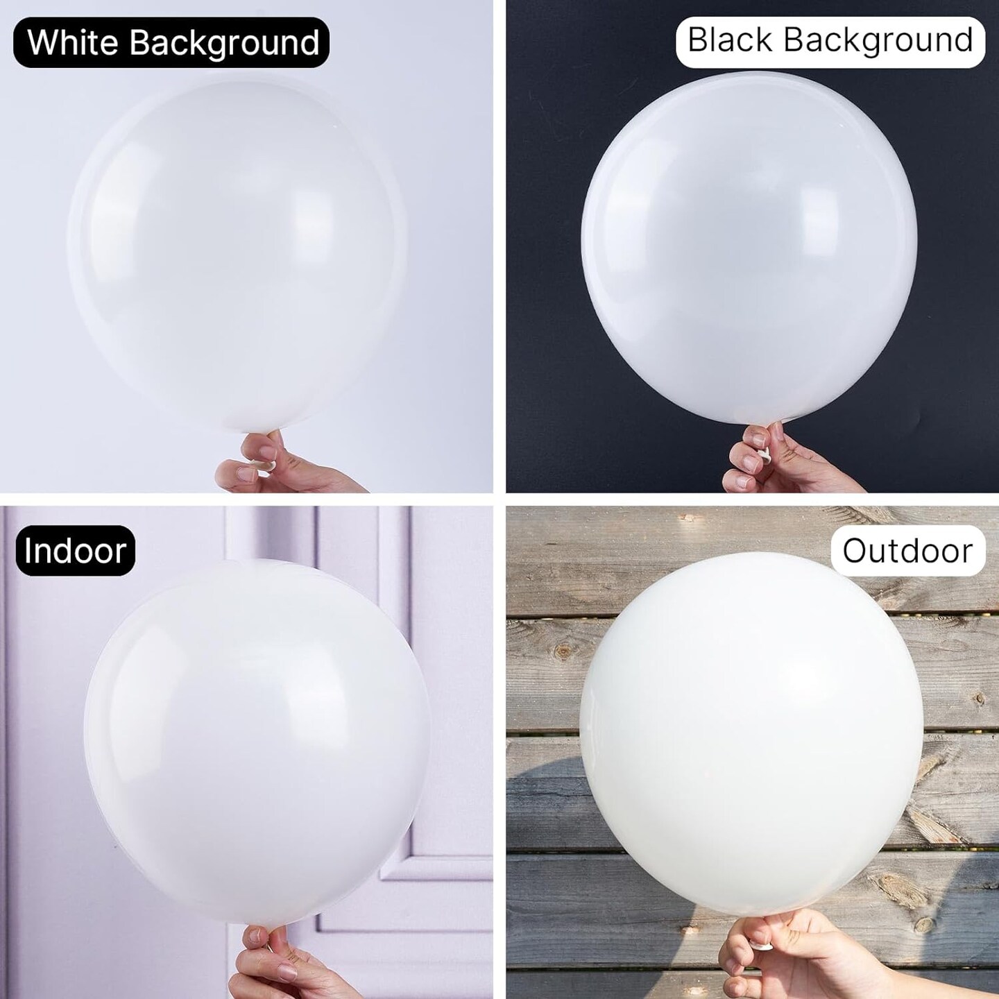 White Balloons, 140 pcs Matte White Balloons Different Sizes Pack of 18 Inch 12 Inch 10 Inch 5 Inch White Balloons for Balloon Garland or Balloon Arch as Birthday Party Decorations, White-Y13