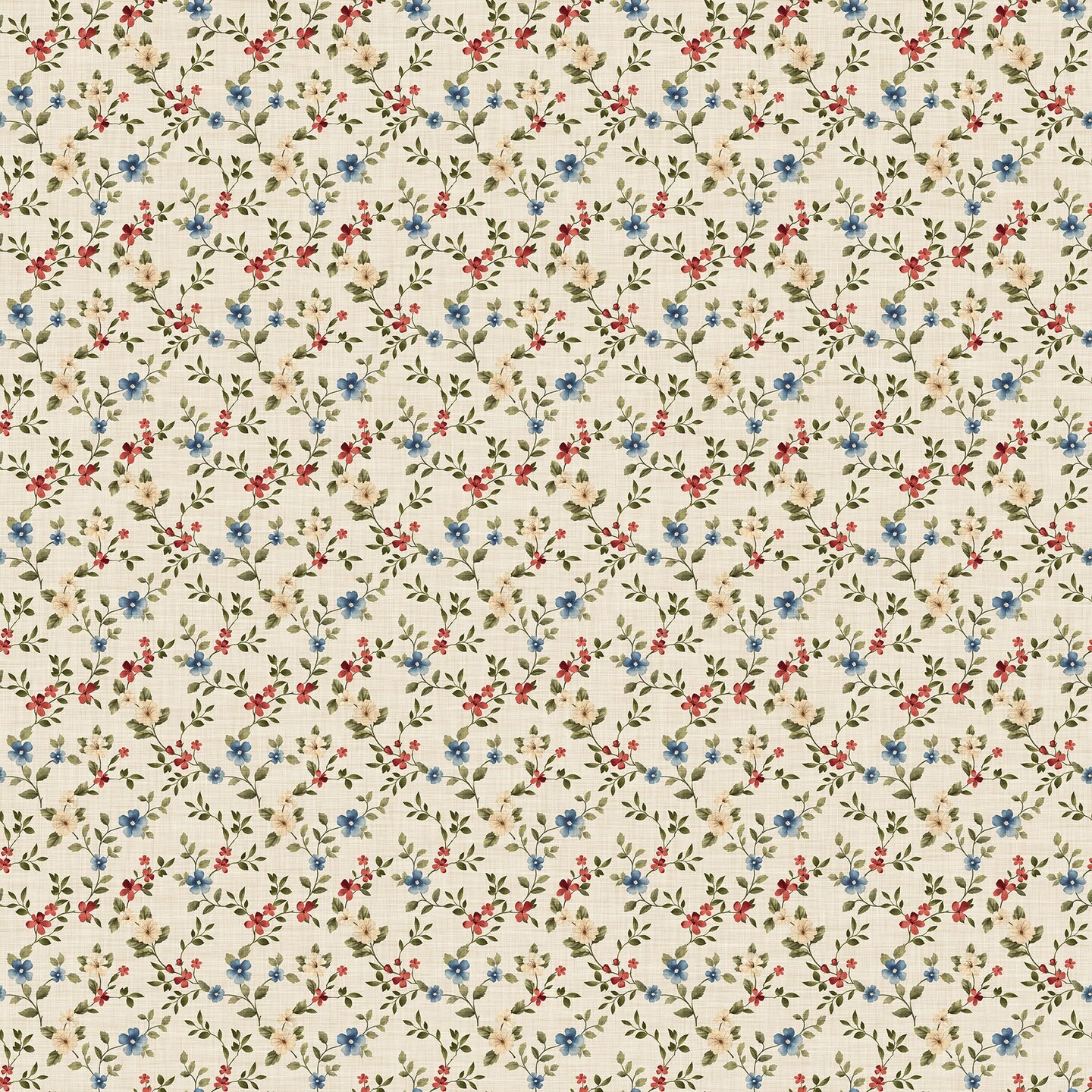 Fabric Northcott Cream Multi Floral Trail Farmhouse Sampler by the Quarter Yard 28604-11