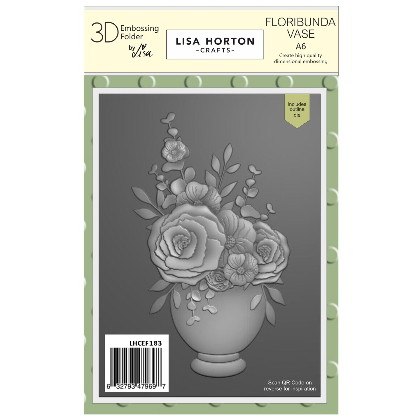 Lisa Horton Crafts A6 Embossing Folder And Die-Floribunda Vase