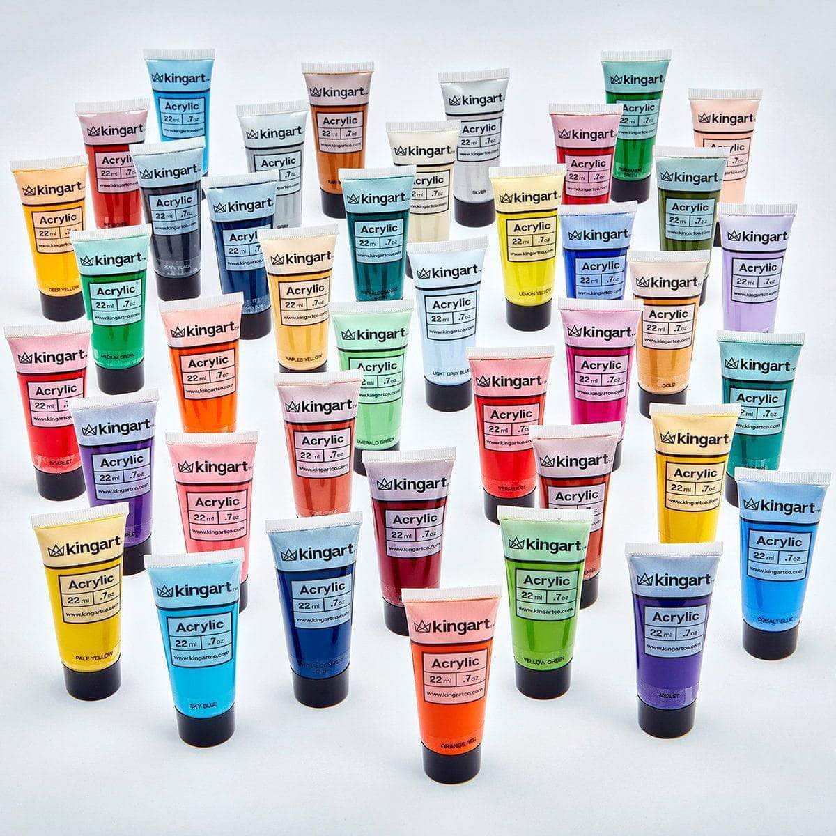 KINGART&#xAE; PRO Artist Acrylic Paint, 22ml (0.74oz), Set of 48 Colors