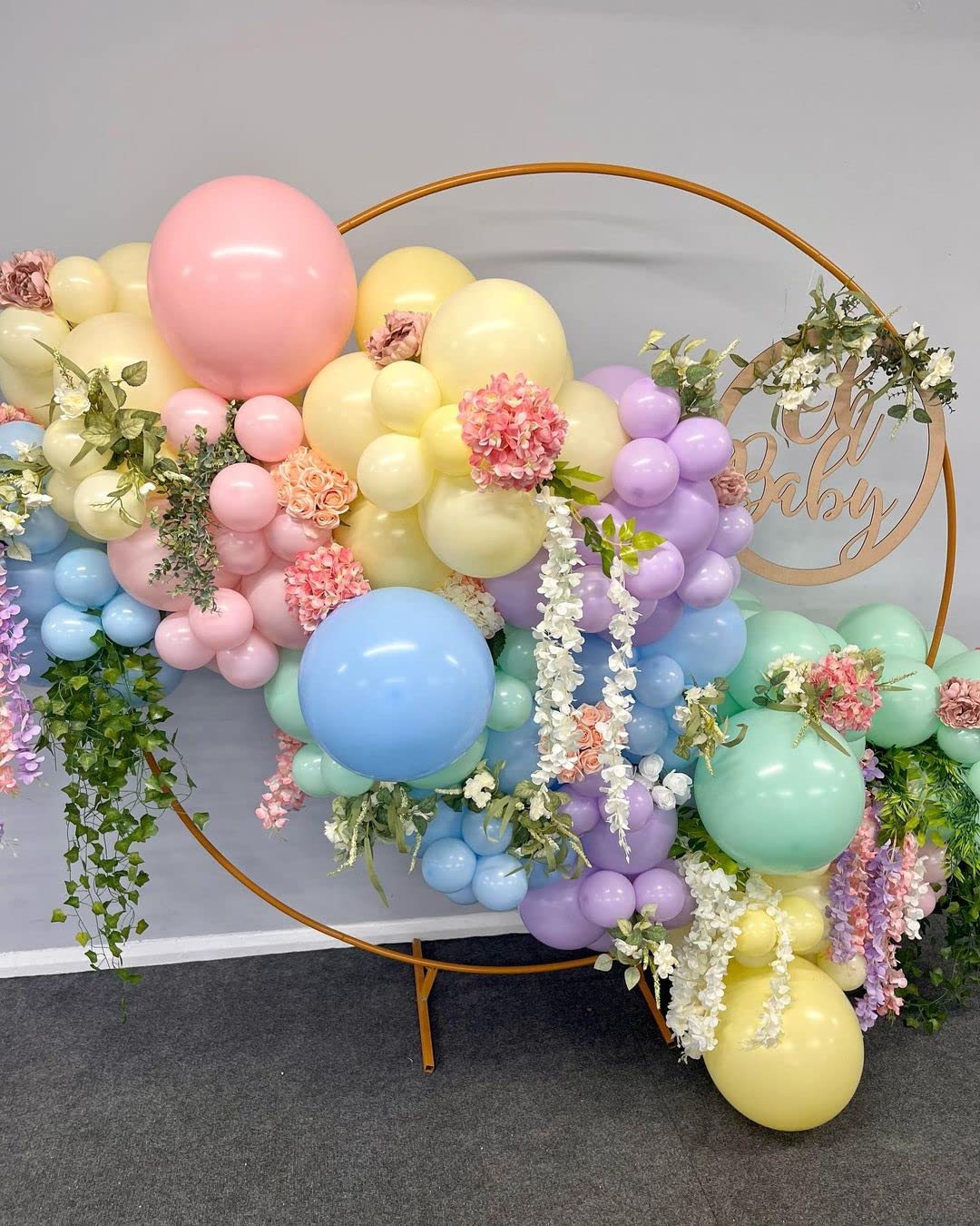 Bezente Pastel Balloons Latex Party Balloons, 100 Pack 12 inch Round Helium Multicolor Macaron Balloons for Birthday Rainbow Party Baby Shower Wedding Decorations